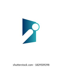 logo of a human figure from the letter i looking through a door