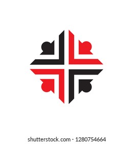 logo human group community design vector
