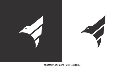 Logo hummingbird bird minimalistic from lines