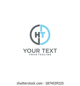 logo huruf H dan huruf T dengan bentuk modern premium Vector