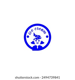 LOGO FOR ICE CREAM EAT, ES CREAM SHOP, CHILDREN, FRIENDLY