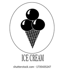 Logo ice cream illustration isolated on white. icon vector