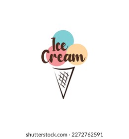 Logo Ice cream. Italian ice cream emblem