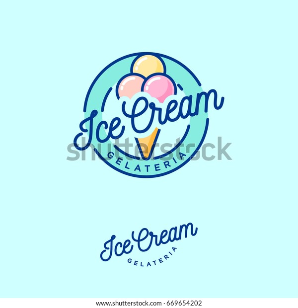 Logo Ice Cream Italian Ice Cream Stock Vector (royalty Free) 669654202 