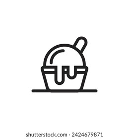 Logo trazo de helado con fondo en blanco