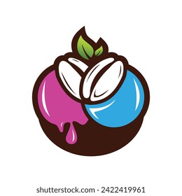Logo ice cream tea and coffee vector design