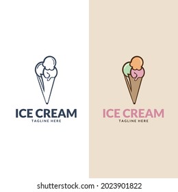 Logotipo de helado. Etiquetas vectoriales de helados italianos. Logotipos retro para cafetería o bar.