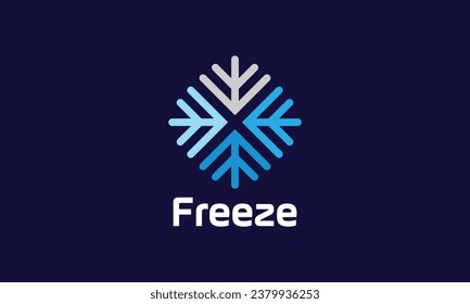 Logo ice outline hexagon monogram minimalist template vector for business company