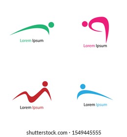 logo icon 4 sets of modern abstract sports, with yoga poses, gymnastics poses.

