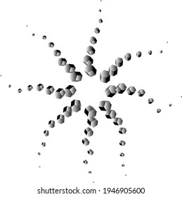 Resumen de logotipos o iconos para la industria de la cadena de bloques, ilustración vectorial 3d