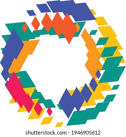 Logo or icon abstract for blockchain industry, 3d vector illustration