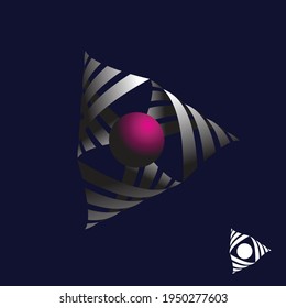 Resumen de logotipos o iconos para la industria de la cadena de bloques, ilustración vectorial 3d