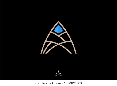 Logo icon of abstract geometric lines presented in simple style. Symbolize elegant, luxury, premium, contemporary and stylish.