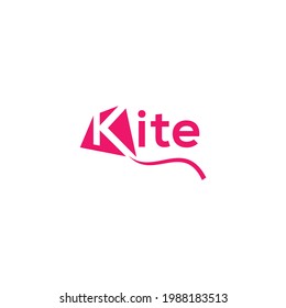 logo icon abstract lettering kite with the letter K forming a kite
