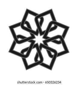 Logo icon abstract symbol. Vector illustration isolated on the background. Geometric symbol of the complex structure. Beauty concept. Smooth shape.