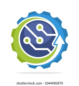 logo icon with advanced technology development concept