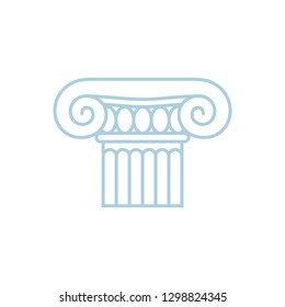 Logo, icon of ancient greek ionic capital, column.