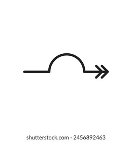 Logo or icon arrow simle line minimalist thin with blank background