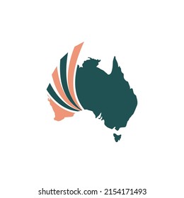 Logo Icon Australia Maps Finance Stock Vector