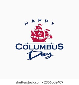 logo icon background USA Happy columbus day editable america flag editable space area. greeting card. poster presentations. Vector illustration