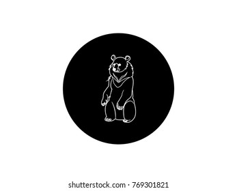 Logo and Icon bear isolate on white background.