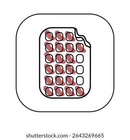 Logo and icon of a bitten chocolate bar