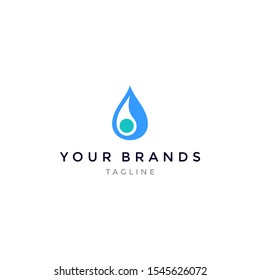 Logo icon of blue water drop concept, logo of water isolated with white background