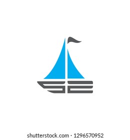 logo icon boat initial se