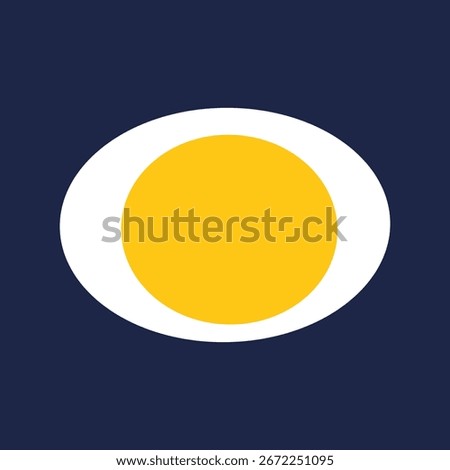 Logo icon of a boiled egg. Flat sliced ​​boiled egg