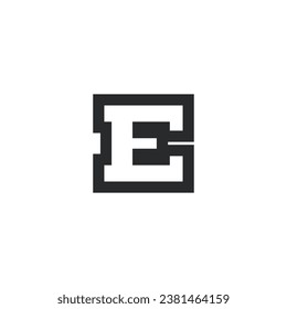 Logo or icon of bold letter E with transparent background