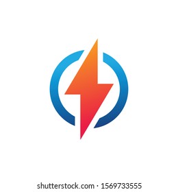 logo icon bolt powerful circle vector