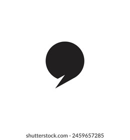 Logo or icon bubble chat black design minimalist with blank background