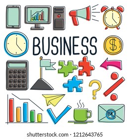 logo icon business doodle on white background doodle cartoon. vector illustration