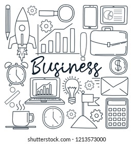 logo icon business doodle on white background doodle cartoon. vector illustration