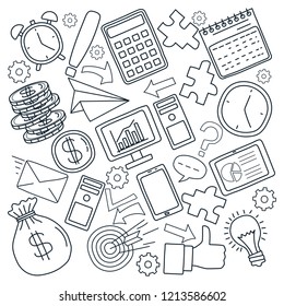 logo icon business doodle on white background doodle cartoon. vector illustration