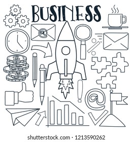 logo icon business doodle on white background doodle cartoon. vector illustration