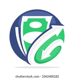 logo icon for business finance, audit, loan with combination of initial letter G in arrow connection