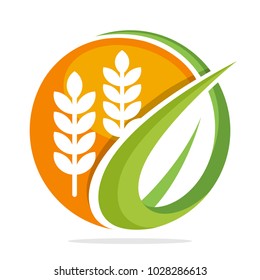 icono del logotipo para la gestión empresarial y el desarrollo de productos alimenticios, especialmente para el trigo, el arroz orgánico