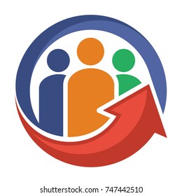 logo icon for business management recruitment of employees / team work