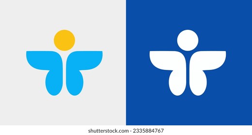 Logo icon Butterfly Blue Simple