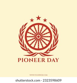 logo icon for celebrating pioneer day vector illustration suitable for pioneer day event on united states