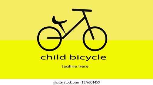 Logo icon child bicycle simple and trendy