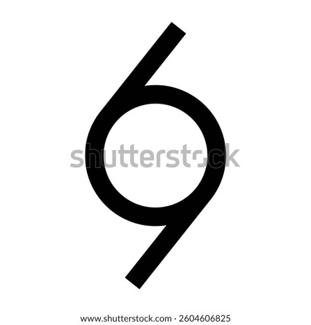 Logo icon circle. Number 6 and 9 Logo Design with a silhouette, combining number 6 and 9. Creative logo design template.