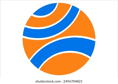 Logo Icon with a Circle Shape in blue and orange