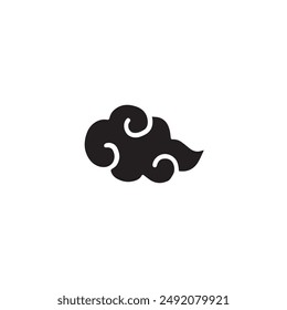 Logo o icono nube de diseño único de Japón con fondo en blanco
