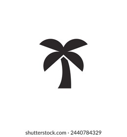 Logo o icono árbol de coco simple elegante con fondo en blanco