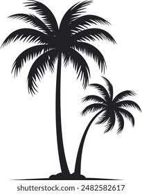 Logo o icono árbol de coco simple elegante con fondo en blanco