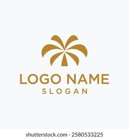 Logo or icon coconut tree simple elegant with blank background