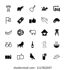 Logo icon. collection of 25 logo filled and outline icons such as dove, lion, chameleon, hair removal, clean window, like, soup. editable logo icons for web and mobile.