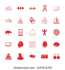 Logo icon. collection of 25 logo filled and outline icons such as buffalo, hippopotamus, temple, drop counter, lemon, meat. editable logo icons for web and mobile.